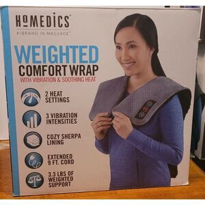 HoMedics Weighted Comfort Massage Wrap w/ Vibration & Soothing Heat Sherpa Lined